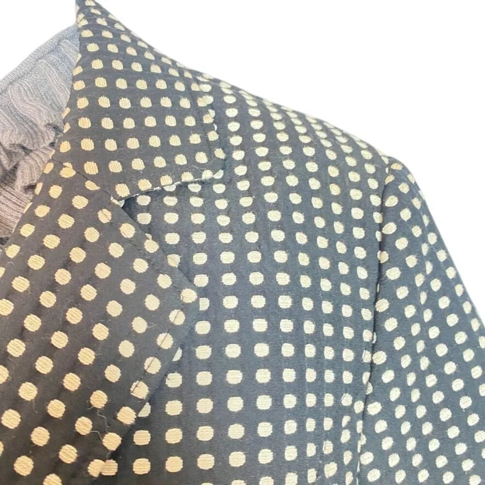 Willi Smith Vintage Womens Tailored Black & Off White Oval Pattern 3/4 Sleeve Bl - Picture 4 of 7